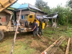 Satgas TMMD 126 Siapkan Alat Berat dan Truk Melalui Pengisian BBM Sebelum Penimbunan Jalan