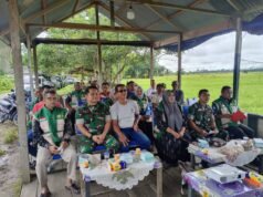 Kodim 0114/Aceh Jaya Ikuti Vidcon Pembahasan Pengairan TA 2025 di Gampong Harapan