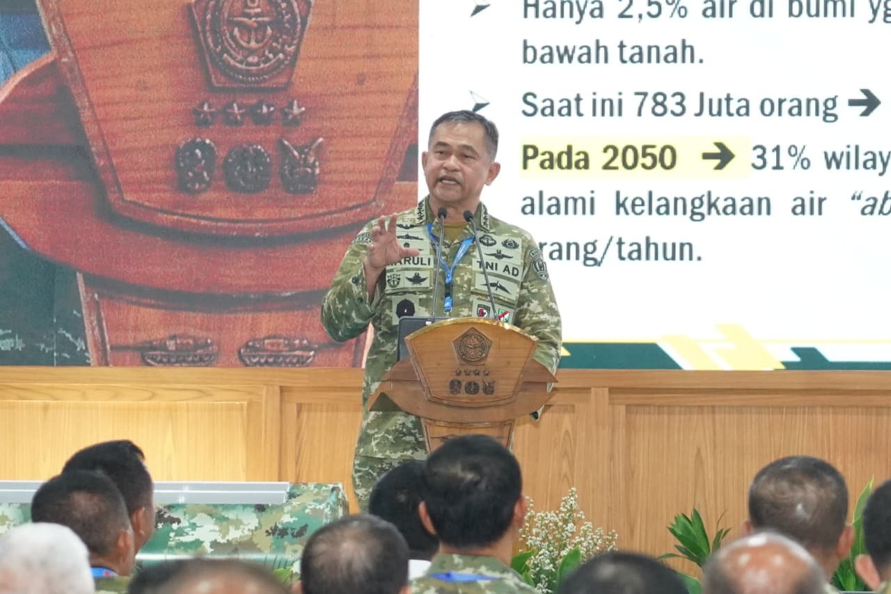 Kepala Staf Angkatan Darat (Kasad) Jenderal TNI Maruli Simanjuntak, M.Sc., dalam Apel Komandan Satuan (Dansat) TNI Tahun Anggaran 2026