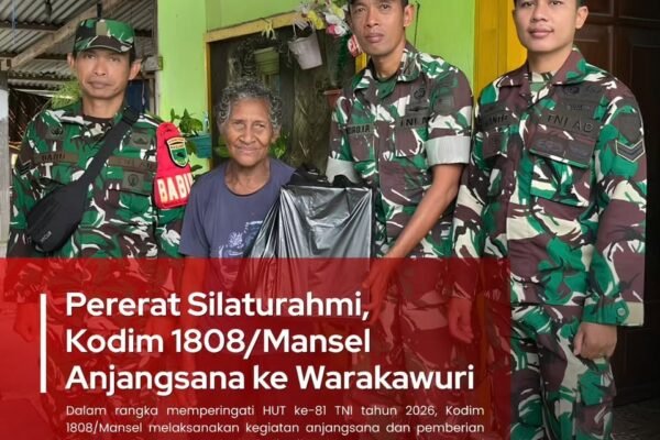 Kodim 1808/Mansel Berikan Perhatian Khusus kepada Warakawuri di HUT TNI