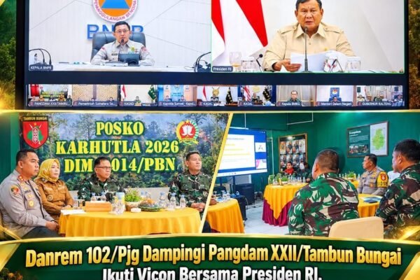 Video Conference Bersama Presiden, Pangdam dan Danrem Bahas Strategi Penanganan Karhutla